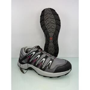 Salomon XA Comp 7 Gray Pink Trail Running Shoes Women’s 9.5 Quicklace Hiking